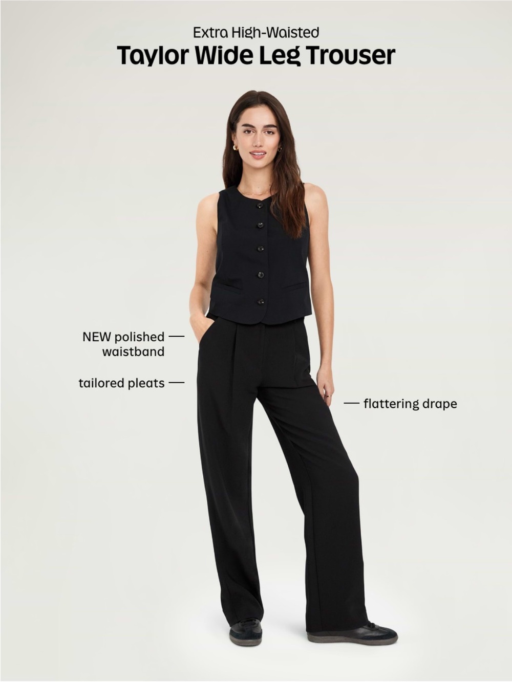 Old Navy Taylor Wide Leg Trousers - Black